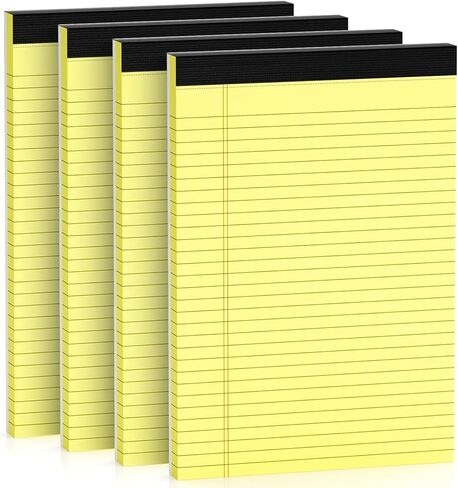 Yellow Legal Pads 8.5 x 11 Note Pads Wide Ruled 2 Pack, Notepad 8.5 x 11 Inch Canary Yellow Paper 21lb Micro Perforated Writing Pads, 30 Sheets per Legal Note Pad Ideal for Office, Home, School in Saudi Arabia