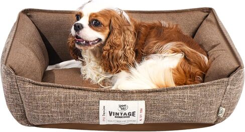 FluffyDream Calming Dog Bed, Super Soft Pet Bed with Pillow Edge, Dog Sofa Bed, Cute Bed Sofa for Pet, Suitable for Dogs Up to 30 lbs, 24'' x 20'', Grey in Saudi Arabia