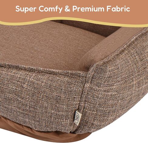 FluffyDream Calming Dog Bed, Super Soft Pet Bed with Pillow Edge, Dog Sofa Bed, Cute Bed Sofa for Pet, Suitable for Dogs Up to 30 lbs, 24'' x 20'', Grey in Saudi Arabia