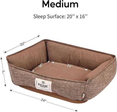FluffyDream Calming Dog Bed, Super Soft Pet Bed with Pillow Edge, Dog Sofa Bed, Cute Bed Sofa for Pet, Suitable for Dogs Up to 30 lbs, 24'' x 20'', Grey in Saudi Arabia