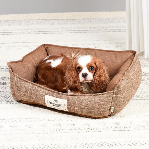 FluffyDream Calming Dog Bed, Super Soft Pet Bed with Pillow Edge, Dog Sofa Bed, Cute Bed Sofa for Pet, Suitable for Dogs Up to 30 lbs, 24'' x 20'', Grey in Saudi Arabia