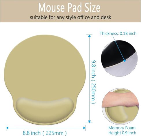 Mouse Pad with Wrist Rest, Ergonomic Gaming Mouse Pad, Comfortable Mouse Pads for Computer, Laptop, Office & Home, Easy Typing & Pain Relief, 9.8 X 8.8 Inch (White) in Saudi Arabia