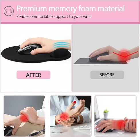 Mouse Pad with Wrist Rest, Ergonomic Gaming Mouse Pad, Comfortable Mouse Pads for Computer, Laptop, Office & Home, Easy Typing & Pain Relief, 9.8 X 8.8 Inch (White) in Saudi Arabia