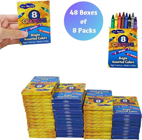4E's Novelty 48 Boxes of 8-Packs Bulk Crayons for Kids, Classroom Crayons Bulk Classpack Teachers Supplies, School Supplies, Restaurants, Birthday Party Favors Non-Toxic (48 of 8-Packs) in Saudi Arabia