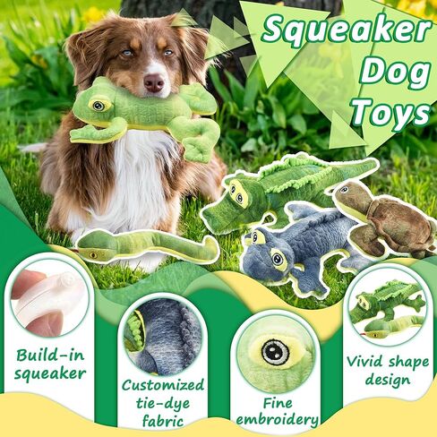 Stuffed Animal Dog Toys, 5 Pack Tough Squeaky Dog Toys, Plush Toys Assortment, Great Value Dog Toys Bundle, Woodland Series Dog Chew Toys for Large Medium and Small Dogs Puppy Pet Toys in Saudi Arabia