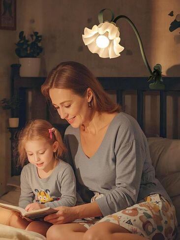 Flower Desk Lamp,LED Reading Light 360°Rotation Clip on Lamps,Vintage Flower Bedside Night Light,3 Colors Modes Book Lights Decor for Bedroom Bed Headboard Office Lighting Table Lamp Home Decoration in Saudi Arabia