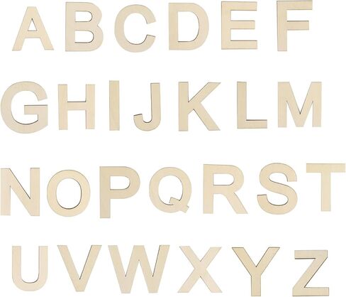 4 Inch Wood Letters, 72 Pcs Wooden Alphabet Letters for Crafts 4" Unfinished Wood Alphabet Cutouts Letters Sign Decoration for DIY Crafts Painting Wall Decor (72PCS/4INCH) in Saudi Arabia