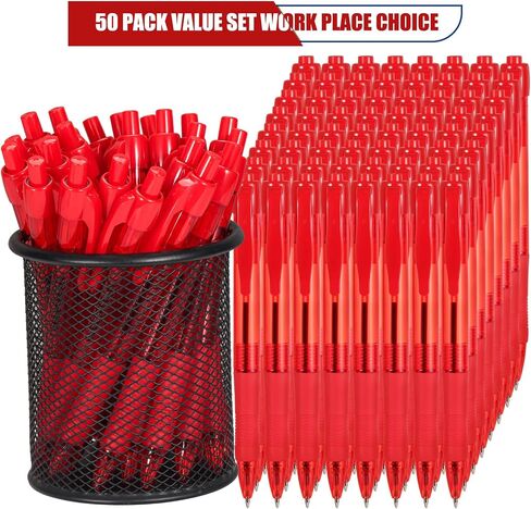 deegtran Pens Bulk, 50 Pack No Bleed Blue Ink Click Pens with Soft Grip, Wholesale Retractable Ballpoint Pens for Office School, Medium Point Smooth 1.0MM in Saudi Arabia