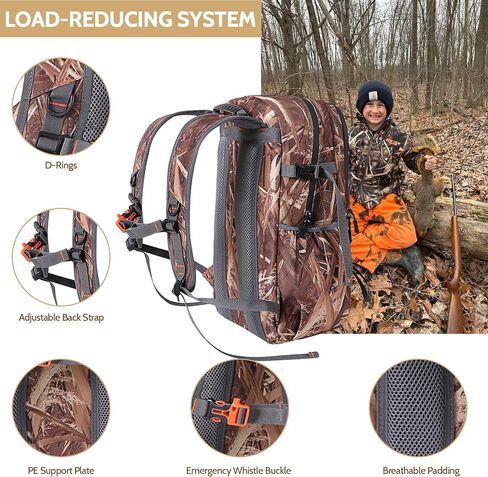 NEW VIEW 30L Camo Hunting Bag for Kids & Youth, Men Small Lightweight Backpack with 11 Pockets, Water Resistant Day Pack for Boys & Girls, Bird Watching, Travel, Hiking, Camping-New Camo in Saudi Arabia