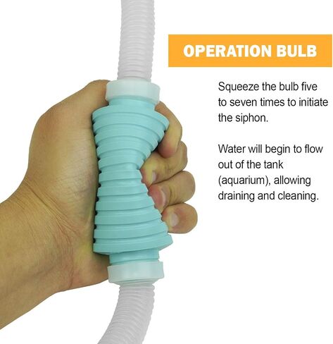 Tera Pump 2 Pack Extra Long 10 Ft Fish Clave Cleaner Siphon - مضخة مياه يدوية لأحواض السمك 10 جالون - تخطي الماء الخالي من BPA. in Kuwait