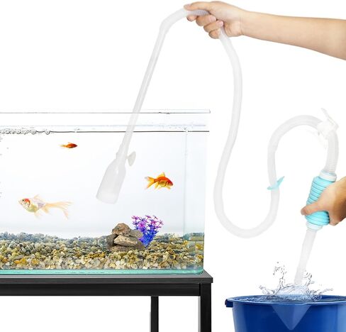 Tera Pump 2 Pack Extra Long 10 Ft Fish Clave Cleaner Siphon - مضخة مياه يدوية لأحواض السمك 10 جالون - تخطي الماء الخالي من BPA. in Kuwait