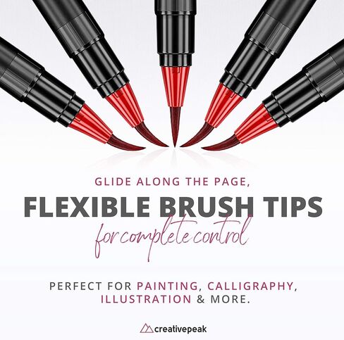 Creativepeak Watercolor Brush Pens, 72 Vibrant Soft Tip Coloring Markers w/ 4 Blending Brushes, Watercolor Brush Pen Set for Calligraphy, Lettering, Coloring & Journaling, Premium Art Supplies in Saudi Arabia