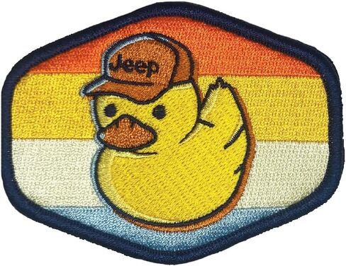 Jeep Duck Logo with Stripes Embroidered Patch | 4" x 3" Heat Seal Patch for Clothes, Backpacks, Hats, Jackets, and Jeans in Saudi Arabia
