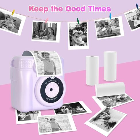 20 Rolls Instant Camera Refill Print Paper for Kids, Photo Printer HD Printing Thermal Print Paper Rolls Fit for Most Kids Instant Camera (White-20) in Saudi Arabia