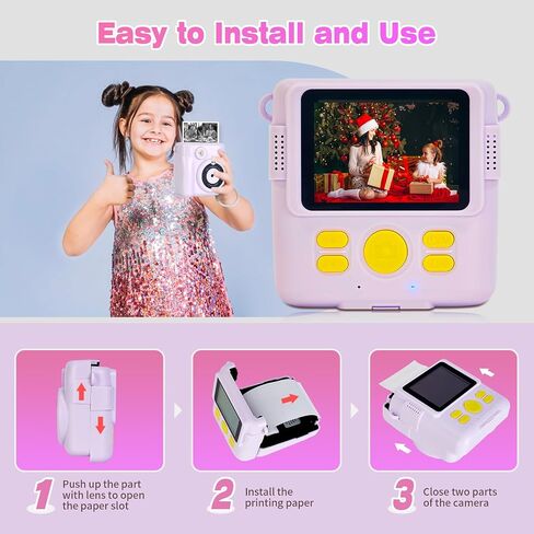 20 Rolls Instant Camera Refill Print Paper for Kids, Photo Printer HD Printing Thermal Print Paper Rolls Fit for Most Kids Instant Camera (White-20) in Saudi Arabia