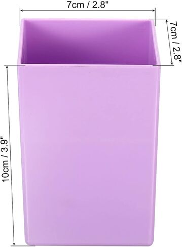 PATIKIL Pencil Holder, Plastic Pen Makeup Brush Holder Cup Storage Square Desktop Organizer Stationery Caddy for Home Office, Purple in Kuwait