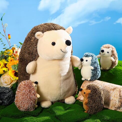 Hiboom 5 PCS Hedgehog محشوة حيوان ، 14 بوصة من القنادق الكبير القنفذ المحشوة بألعاب أفخم مع 4 أفخم طفل لعبة Plushie Plushie Toy for Boys Girls Homibors Party (STAND) in Saudi Arabia
