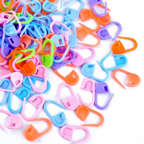 BronaGrand 200pcs Colorful Knitting Crochet Markers Locking Stitch Marker Split Rings Plastic Knitting Stitch Rings Sewing Accessories for DIY Handmade Stitching Knitting Crafts, 2 Sizes in Saudi Arabia