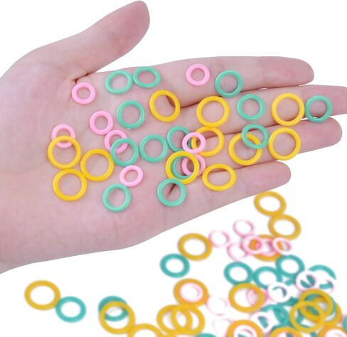 BronaGrand 200pcs Colorful Knitting Crochet Markers Locking Stitch Marker Split Rings Plastic Knitting Stitch Rings Sewing Accessories for DIY Handmade Stitching Knitting Crafts, 2 Sizes in Saudi Arabia