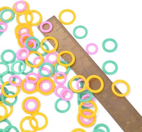 BronaGrand 200pcs Colorful Knitting Crochet Markers Locking Stitch Marker Split Rings Plastic Knitting Stitch Rings Sewing Accessories for DIY Handmade Stitching Knitting Crafts, 2 Sizes in Saudi Arabia