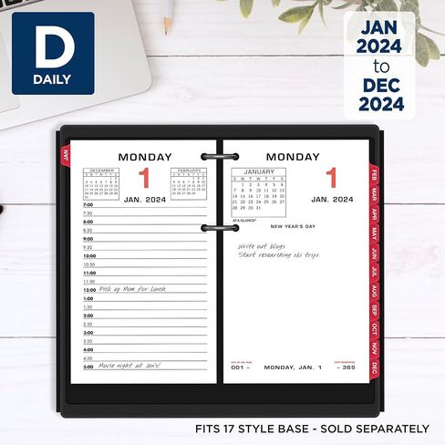 AT-A-GLANCE 2025 CALLENDAR CALENDAR DELLENDAR ، يوميًا ، 3-1/2 "× 6" ، قياسي ، فضفاضة (E717T5025) in Kuwait
