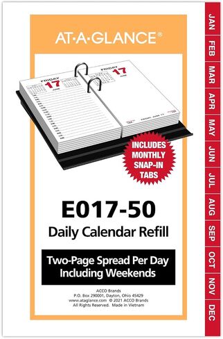 AT-A-GLANCE 2025 CALLENDAR CALENDAR DELLENDAR ، يوميًا ، 3-1/2 "× 6" ، قياسي ، فضفاضة (E717T5025) in Kuwait