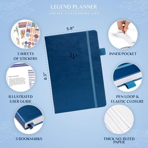 Legend Bible Study Journal – Bible & Church Note Taking & Journaling Notebook – Faith Based Gifts & Religious Accessories (Periwinkle) in Kuwait