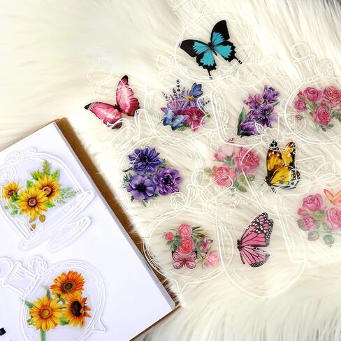 80 PCS شفافة مرجعية زهرة مجففة مرجعية سهلة DIY مرجعية مرجعية مجفف زهرة جعل مجموعة الإشارات الإشارات الشفافية ، مرجعية الزهور صانعات Clear Jars ملصقات الشارات لعلامات صفحة الحرف اليدوية in Kuwait