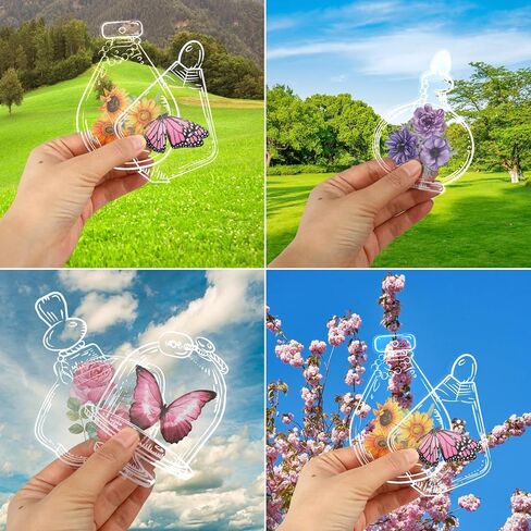 80 PCS شفافة مرجعية زهرة مجففة مرجعية سهلة DIY مرجعية مرجعية مجفف زهرة جعل مجموعة الإشارات الإشارات الشفافية ، مرجعية الزهور صانعات Clear Jars ملصقات الشارات لعلامات صفحة الحرف اليدوية in Kuwait