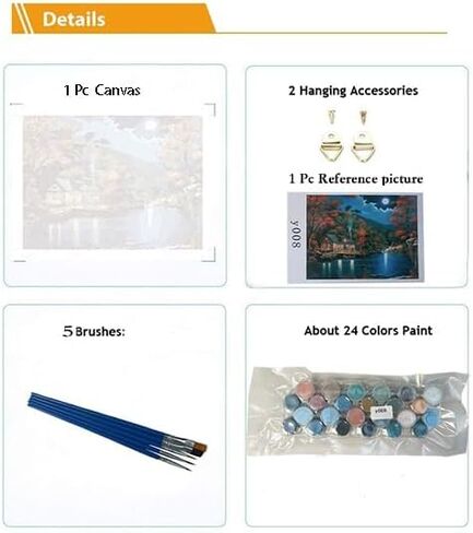 طلاء DIY بواسطة أرقام اللوحة اللوحة للأطفال أو المبتدئين بالبالغين مع فرش ودهانات الأكريليك بدون إطار in Kuwait