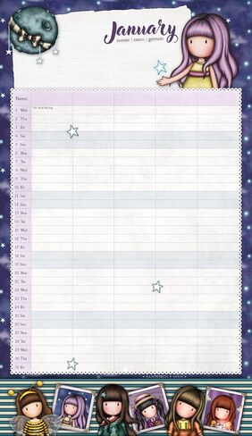 Santoro Gorjuss 2025 Wall Calendar Ray of Light - 13 Month Calendar Runs Jan'25 to Jan'26 - For Gorjuss Fans with Beautiful Images Every Month - For Her Sister Friend Mom Girlfriend (Family) in Saudi Arabia