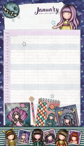 Santoro Gorjuss 2025 Wall Calendar Ray of Light - 13 Month Calendar Runs Jan'25 to Jan'26 - For Gorjuss Fans with Beautiful Images Every Month - For Her Sister Friend Mom Girlfriend (Family) in Saudi Arabia