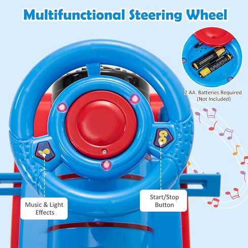 GLACER Ride On Train with 16 Pieces Tracks for Kids, Electric Ride On Toy with Lights & Sounds, Storage Box Under Seat and Retractable Foot Pedals, Gift for Toddler, Boys and Girls 3+ Years (Blue) in Kuwait