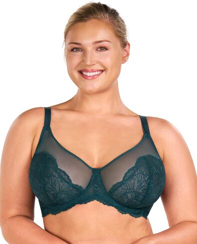 HSIA Minimizer Bras for Women, Full Coverage Lace Bra for Heavy Breasts Unlined Bras with Underwire, Black 40DD in Saudi Arabia