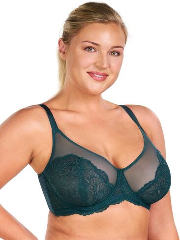 HSIA Minimizer Bras for Women, Full Coverage Lace Bra for Heavy Breasts Unlined Bras with Underwire, Black 40DD in Saudi Arabia