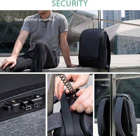 KORIN Anti-Theft Travel Backpack 15.6 inch Laptop Bag with 2.0 USB Charging Port Waterproof TSA Laptop Backpack for Women and Men in Saudi Arabia