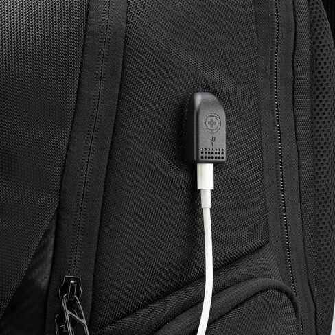 Swissdigital Design Men's Laptop Backpack for College and Business Travel with Integrated USB Charging Port and RFID Protection Fits Laptops up to 15.6 inch (Terabyte NG SD1695-01) in Saudi Arabia