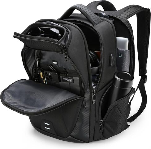 Swissdigital Design Men's Laptop Backpack for College and Business Travel with Integrated USB Charging Port and RFID Protection Fits Laptops up to 15.6 inch (Terabyte NG SD1695-01) in Saudi Arabia