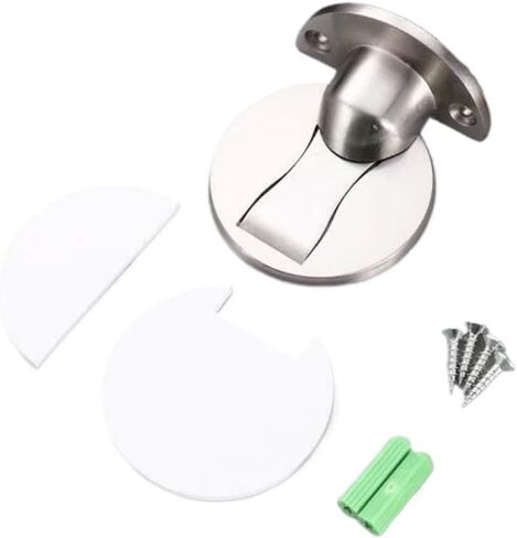 Magnetic Door Stopper, Door Holder to Keep Door Open, with 3M Adhesive, Screws, can be Installed with or Without Holes, Suitable for Home Office Bedroom Door Stopper (Black) 2pcs in Kuwait