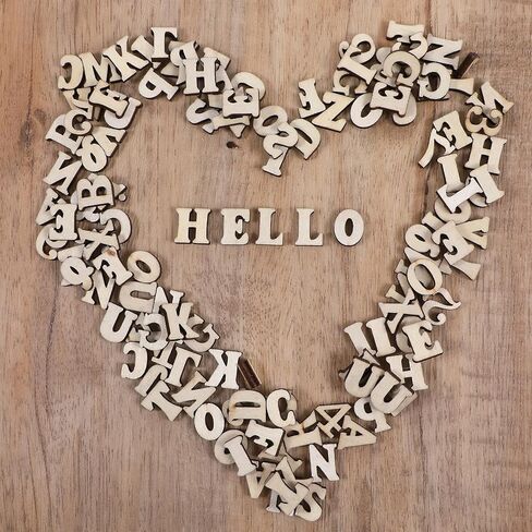 200pcs 0.6 "رسائل خشبية صغيرة وأرقام خشبية حروف فارغة أرقام ساعة خشبية فارغة لفنون الرسم DIY الإملاء الإملائي in Kuwait