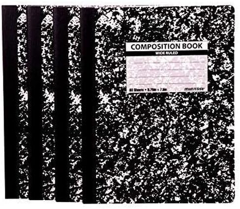Mintra Office Composition Books (Assorted Marble Comp - Wide Ruled, 24 Units (6-4pks)) in Saudi Arabia