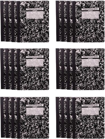 Mintra Office Composition Books (Assorted Marble Comp - Wide Ruled, 24 Units (6-4pks)) in Saudi Arabia