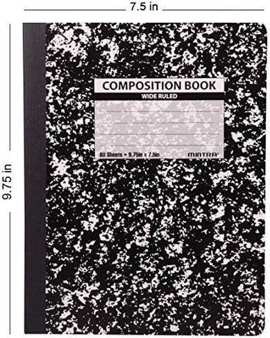 Mintra Office Composition Books (Assorted Marble Comp - Wide Ruled, 24 Units (6-4pks)) in Saudi Arabia
