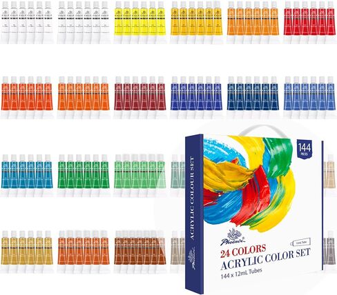 PHOENIX Skin Tone Acrylic Paint, 6 Colors x 2 Fl Oz / 59ml Flesh Colored Model Paint Set, Plastic Miniature Figures Paints for Adults, Art Supplies for Canvas Painting in Kuwait