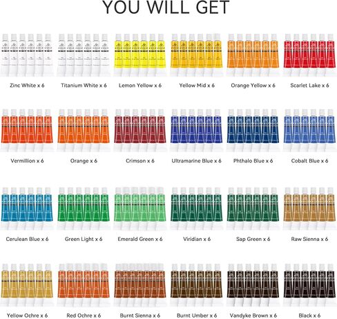 PHOENIX Skin Tone Acrylic Paint, 6 Colors x 2 Fl Oz / 59ml Flesh Colored Model Paint Set, Plastic Miniature Figures Paints for Adults, Art Supplies for Canvas Painting in Kuwait