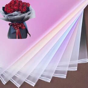 OUKEYI 40 Counts /8Colors matte paper flower Frosted Paper Translucent Waterproof Floral Wrapping Paper，Florist Bouquet Supplies,DIY Crafts,Gift Packaging or Gift Box PackagingPaper 22.8x22.8Inch