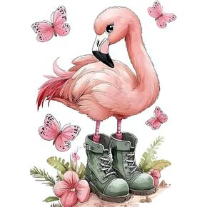 CEOVR Flamingo Diamond Art Kits for Adults, Flamingo with Shoes 5D DIY Full Drill Diamond Painting Dots Cute Gem Art, Adult Crafts Kits Arts and Crafts, Wall Decor for Home Office 12x16inch