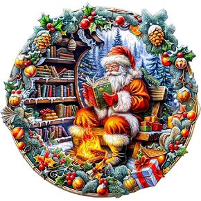 Wooden Puzzles for Adults, Wooden Jigsaw Puzzles for Adults Kids, 3D Christmas Town Unique Shaped Wood Puzzles Adult, Creative Birthday Gifts for Friends Family Game (11.4 * 11.4in 200pcs)