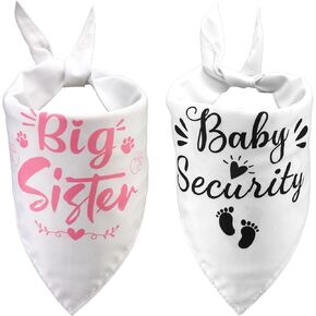 Boxob 2pcs Dog Bandana Agrancancy ، Pet Dog Scarf Triangle Bandana Bib Baby Security in Training Big Sister Dog Bandana Pet Accedories for Pet Pet Gender Coxping Gift