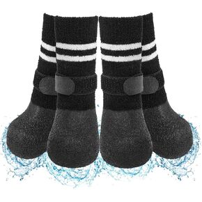 SCENEREAL Anti Slip Dog Boots & Shoes for Hot/Cold Pavement to Prevent Licking, Waterproof Dog Socks Paw Protectors for Small Medium Large Dogs, Traction Control on Hardwood Floor for Senior Dog, XL